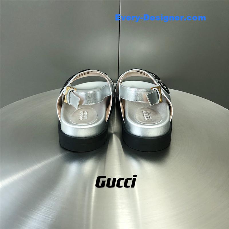 Gucci letter logo platform slippers sandals