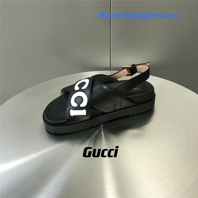 Gvc*1 letter logo platform slippers sandals