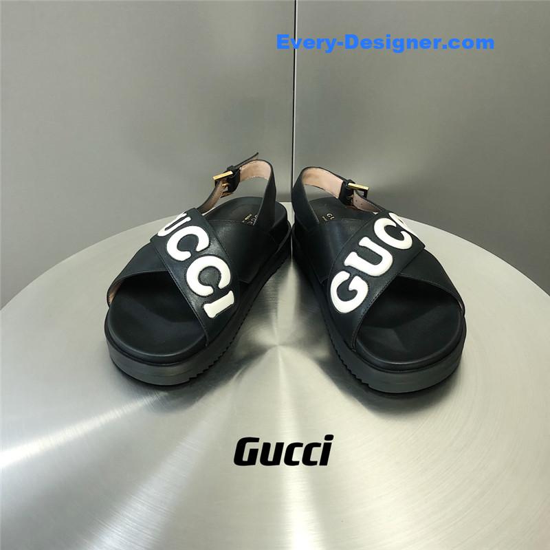 Gvc*1 letter logo platform slippers sandals