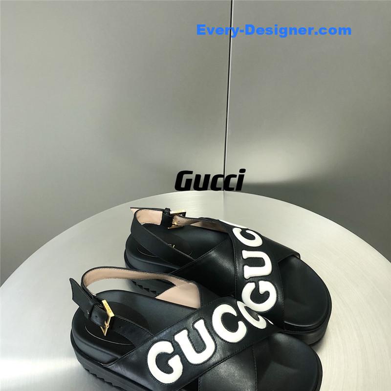 Gvc*1 letter logo platform slippers sandals