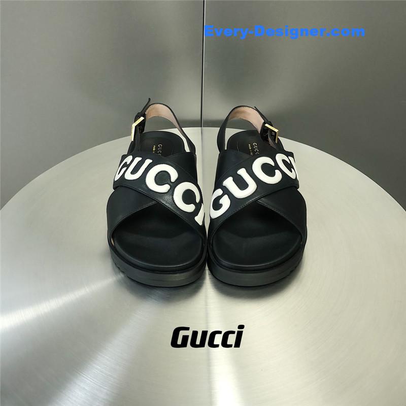 Gvc*1 letter logo platform slippers sandals
