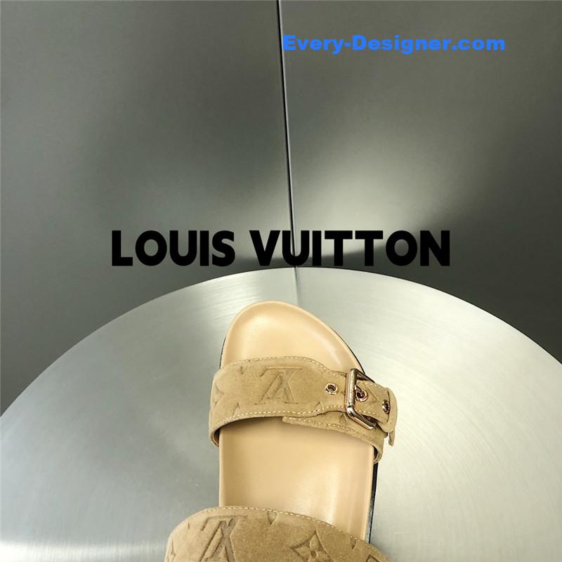 l0vis Vvtt0n lv metal buckle logo platform slippers