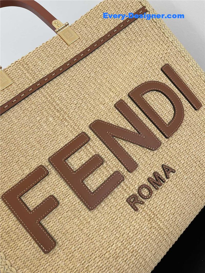 F**di sunshine straw shopping bag