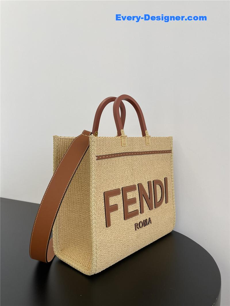 F**di sunshine straw shopping bag