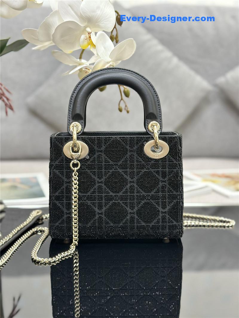 lady D10r triple embroidered beads tube bag