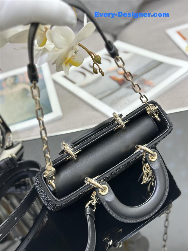 lady D10r triple embroidered beads tube bag