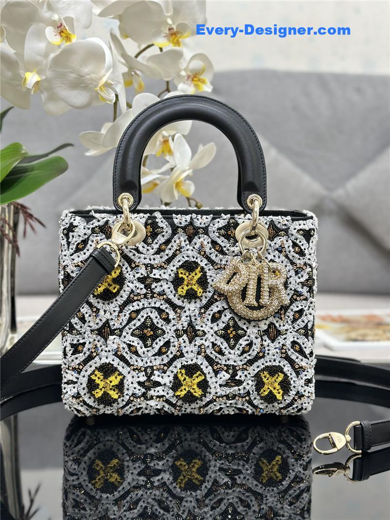 lady D10r limited edition embroidered bead bag