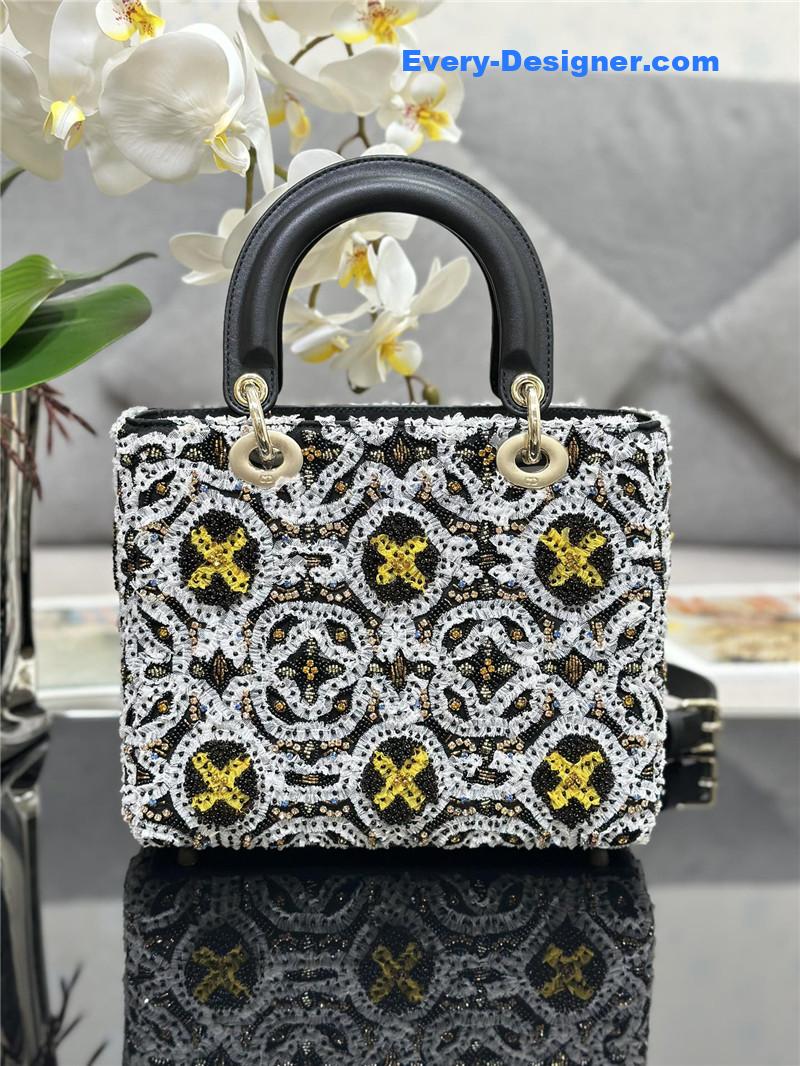 lady D10r limited edition embroidered bead bag