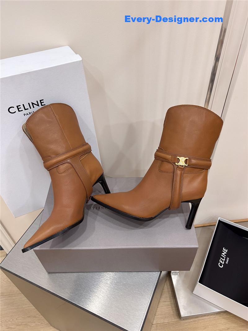 Ce1i*e leather high heel boots