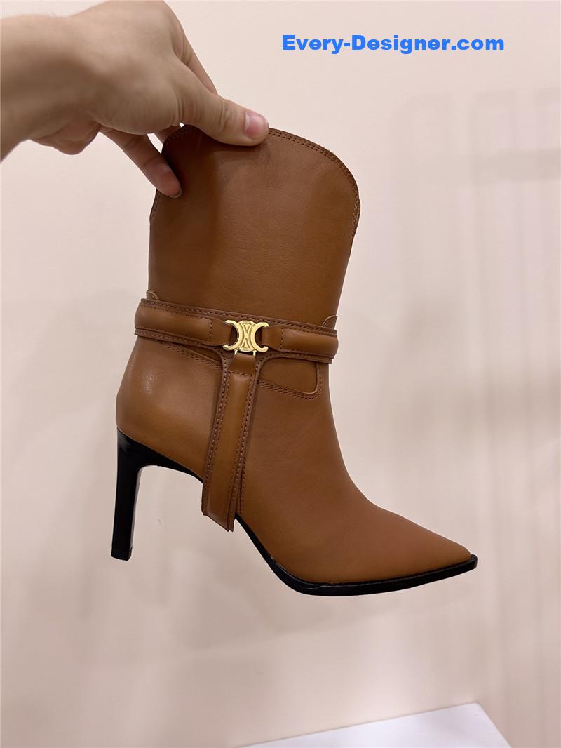 Ce1i*e leather high heel boots