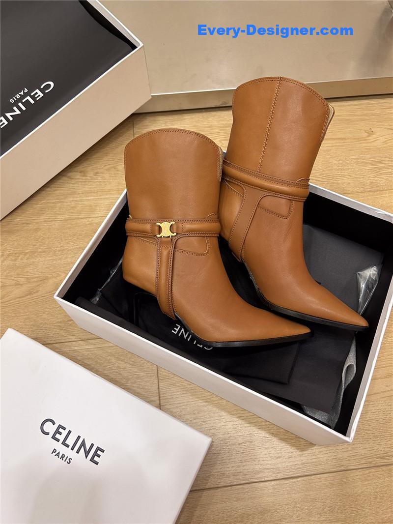 Ce1i*e leather high heel boots