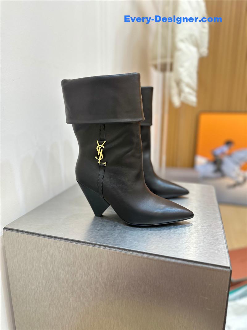 ysl pointed toe suede ankle boots