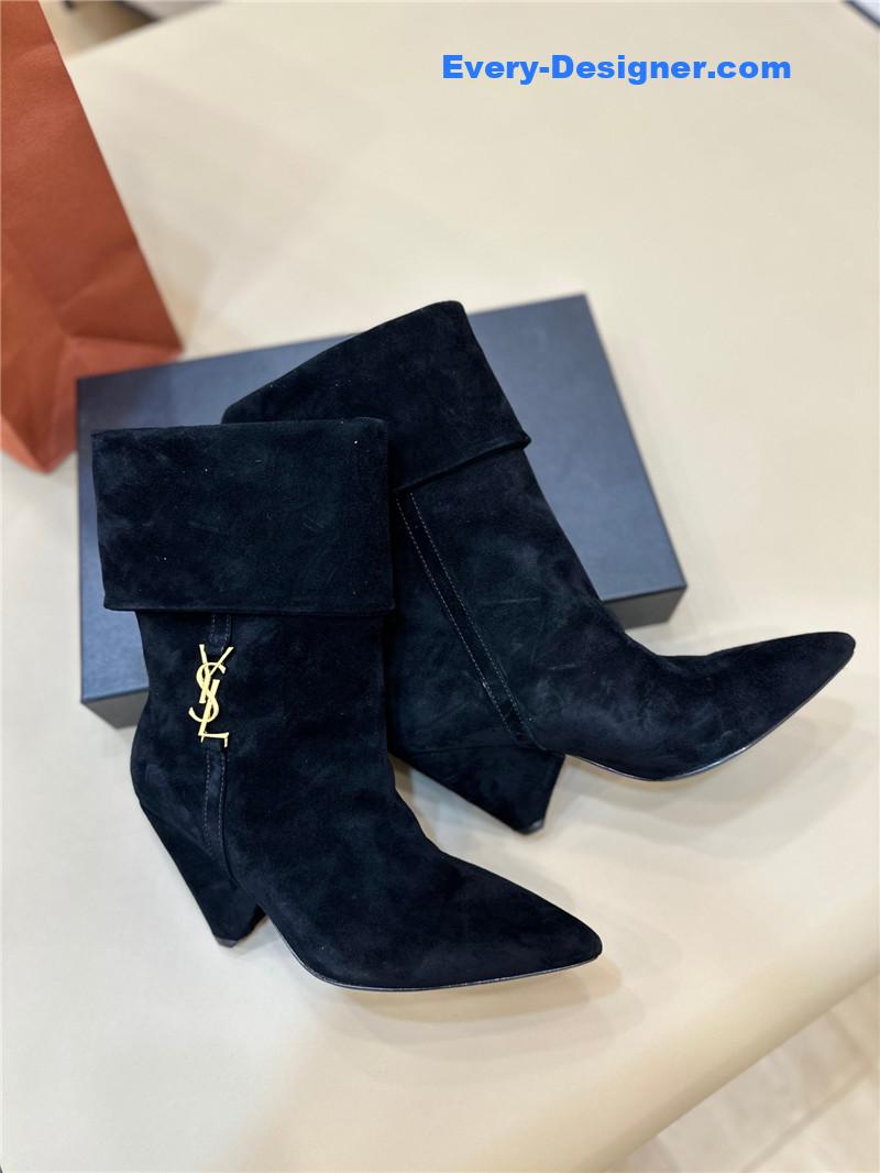 Y51 pointed toe suede ankle boots