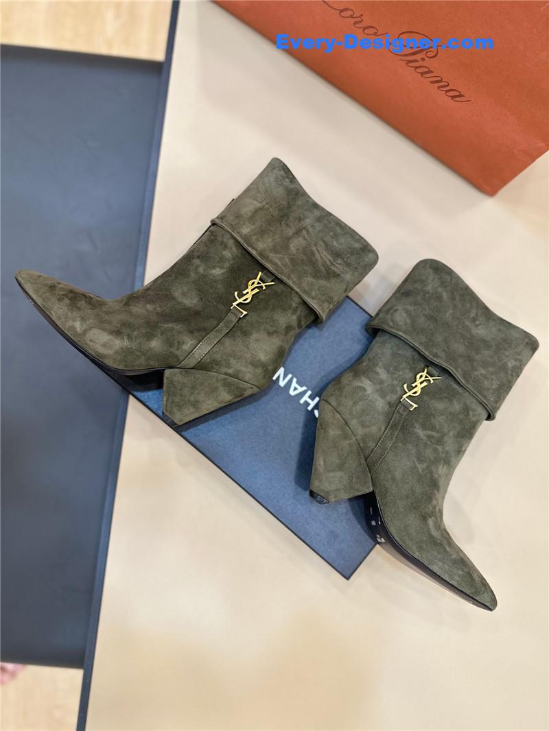 Y51 pointed toe suede ankle boots