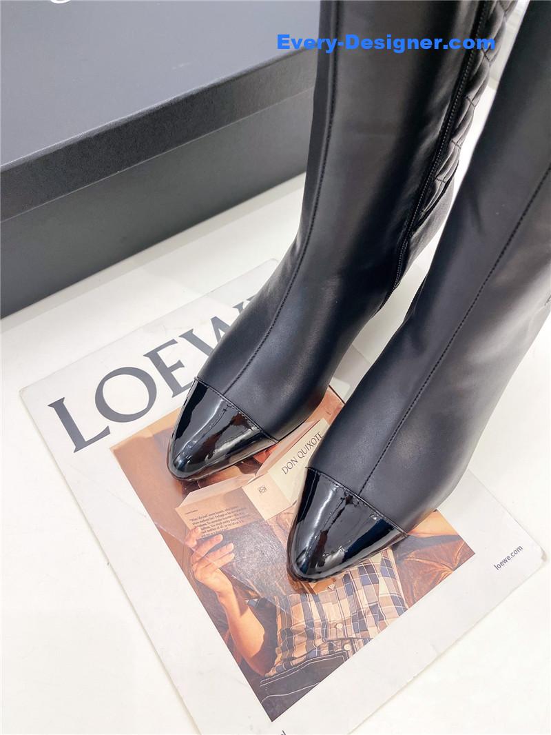 CC classic embroidered chunky heel boots