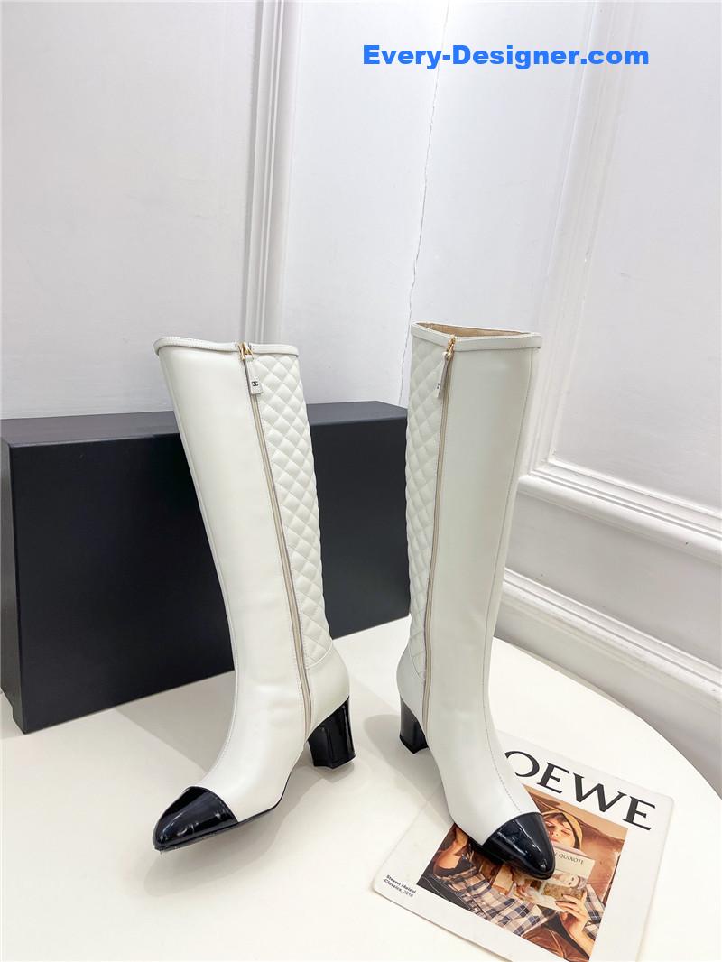 CC classic embroidered chunky heel boots