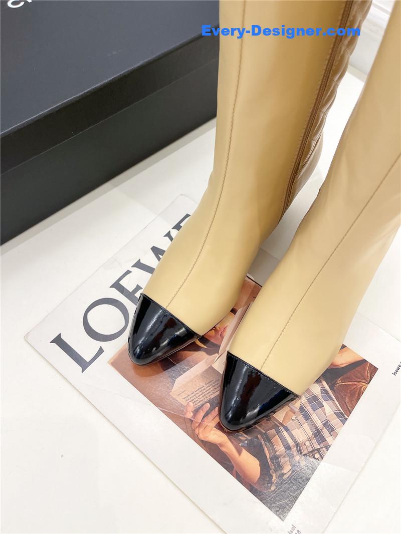 CC classic embroidered chunky heel boots