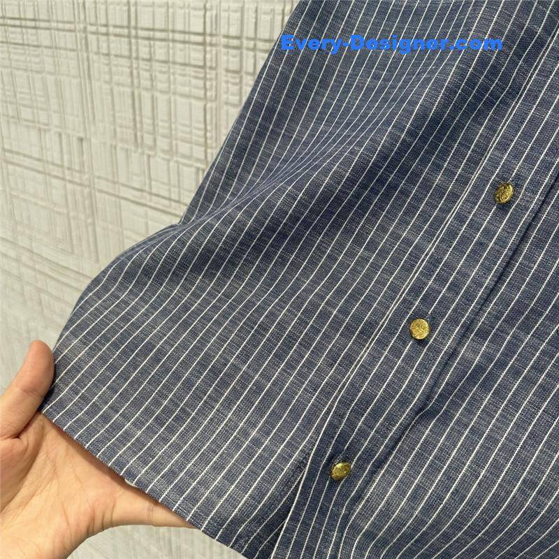 Ce1i*e cotton denim striped shirt