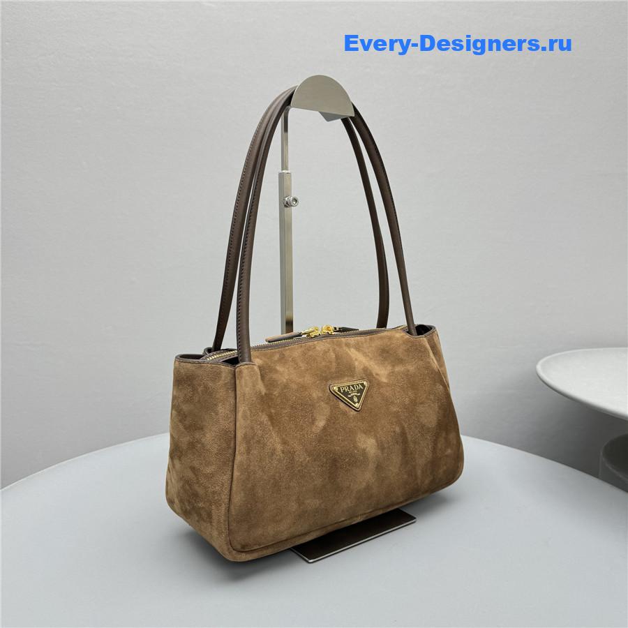 Pra*a medium suede shoulder bag