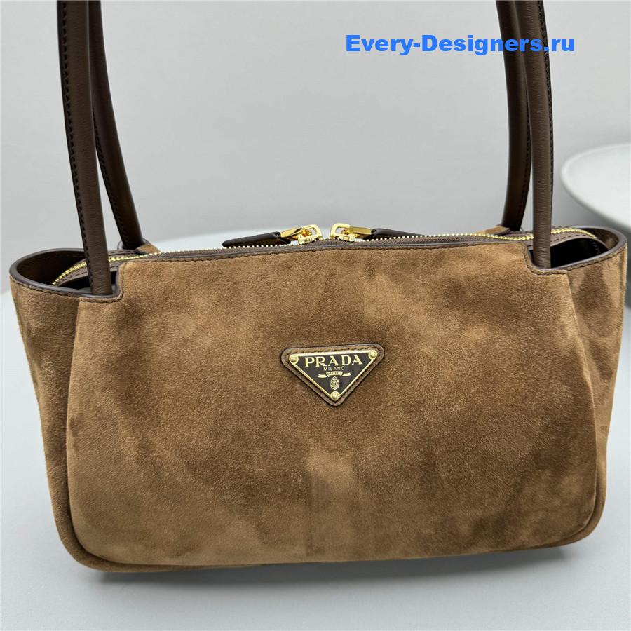 Pra*a medium suede shoulder bag