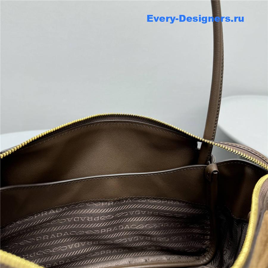 Pra*a medium suede shoulder bag