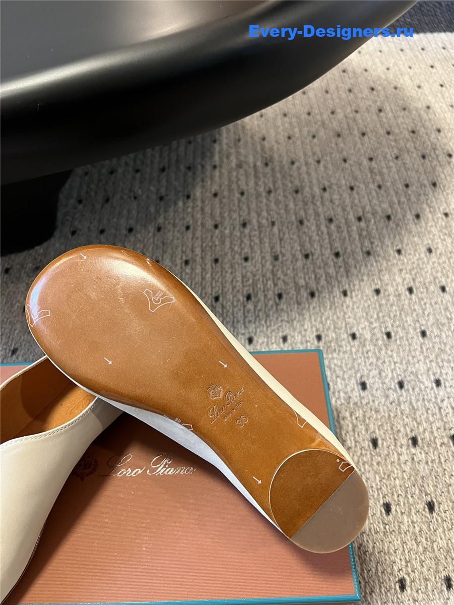 L0r0 P1ana rebech**ela leather ballet flats