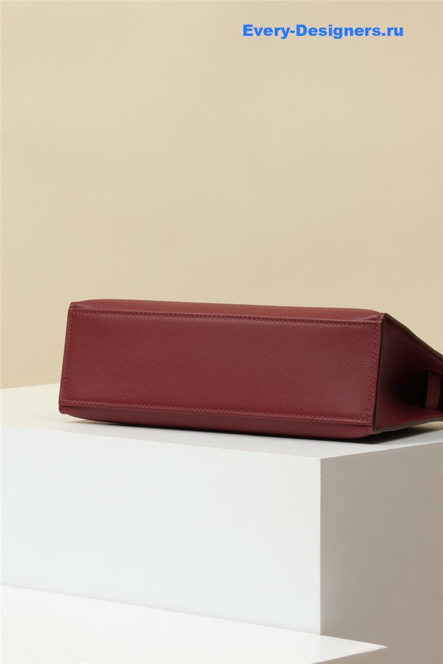 H**me5 kelly pochette swift leather bag red