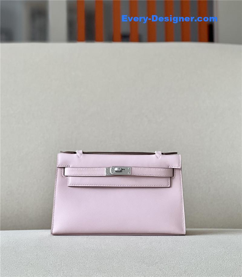 hermes kelly pochette swift leather bag