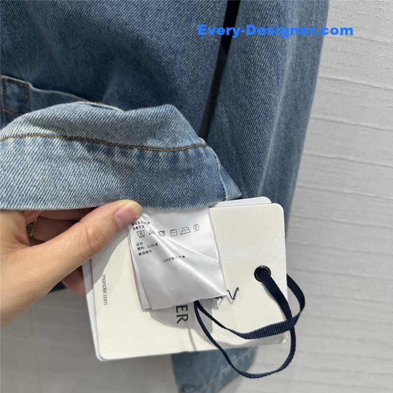 Moncler Hooded patchwork denim jacket