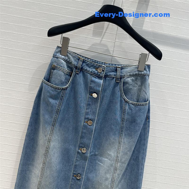Moncler denim long skirt