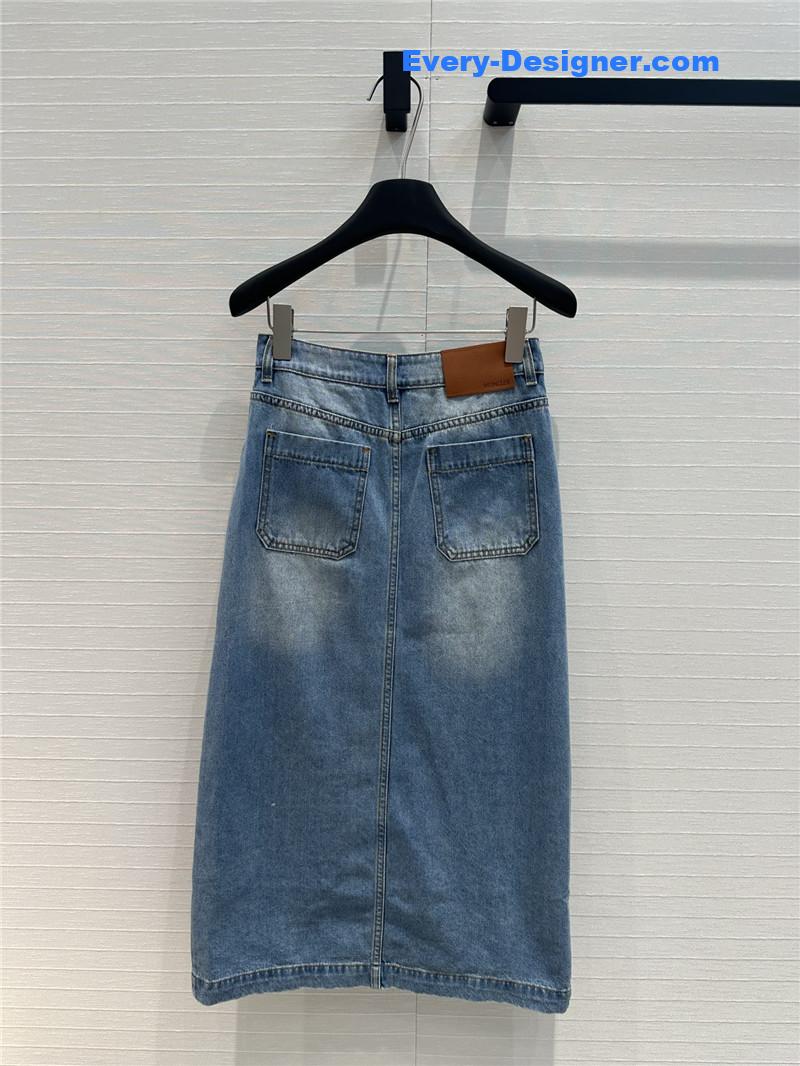 Moncler denim long skirt