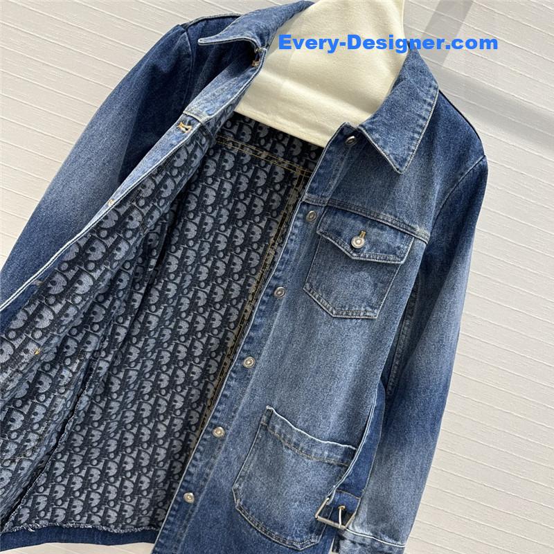 D10r gradient washed denim jacket dress