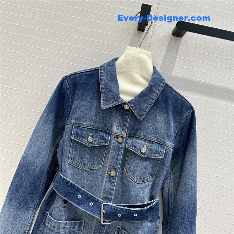 D10r gradient washed denim jacket dress
