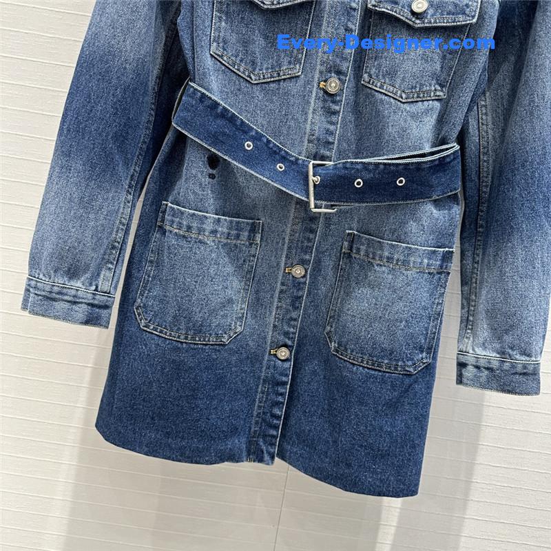 D10r gradient washed denim jacket dress
