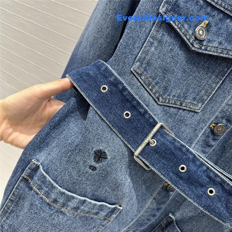 D10r gradient washed denim jacket dress