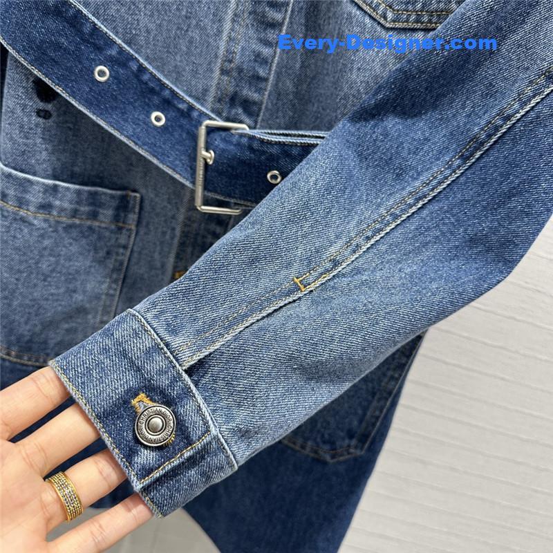 D10r gradient washed denim jacket dress