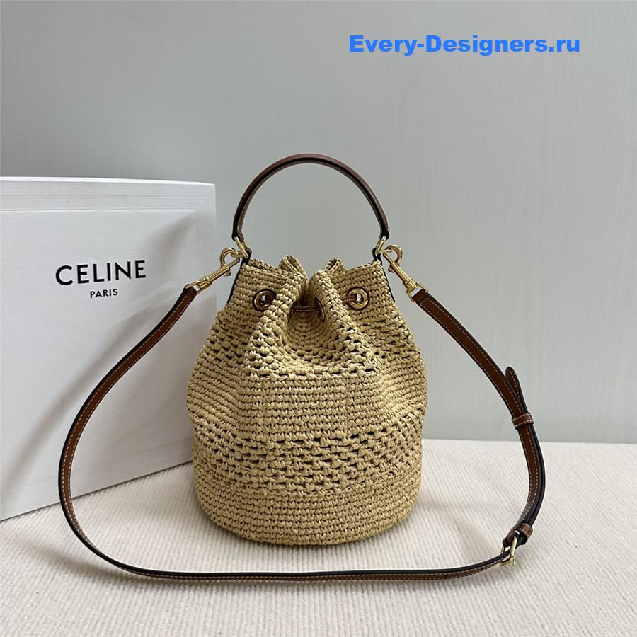 Ce1i*e clara raffia bucket bag