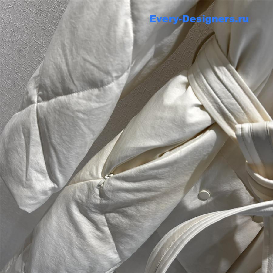 Vanitoo White Mink Fur Collar Long Down Jacket