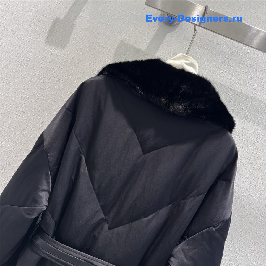 Vanitoo Mink Fur Collar Long Down Jacket