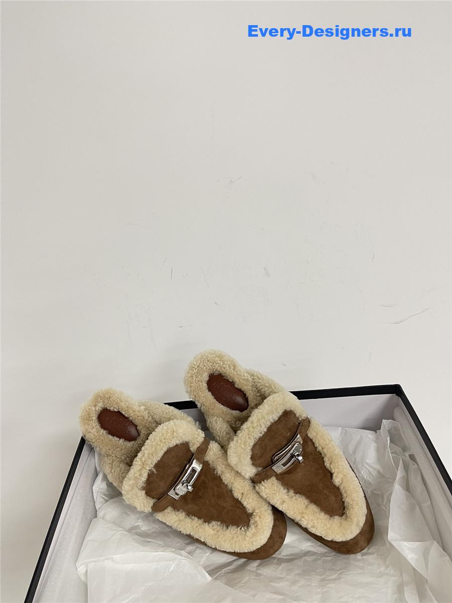 H**me5 kelly wool slippers brown