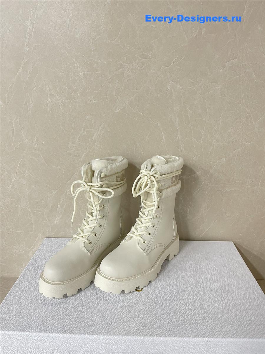 D10r lace-up lambswool martin boots