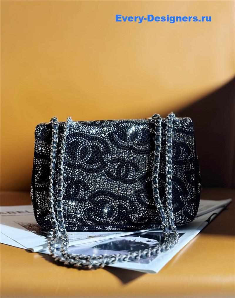 Chanel pearl cf rhinestone flap bag