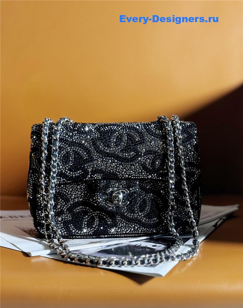 Chanel pearl cf rhinestone flap bag