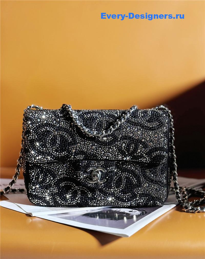 Chanel pearl cf rhinestone flap bag