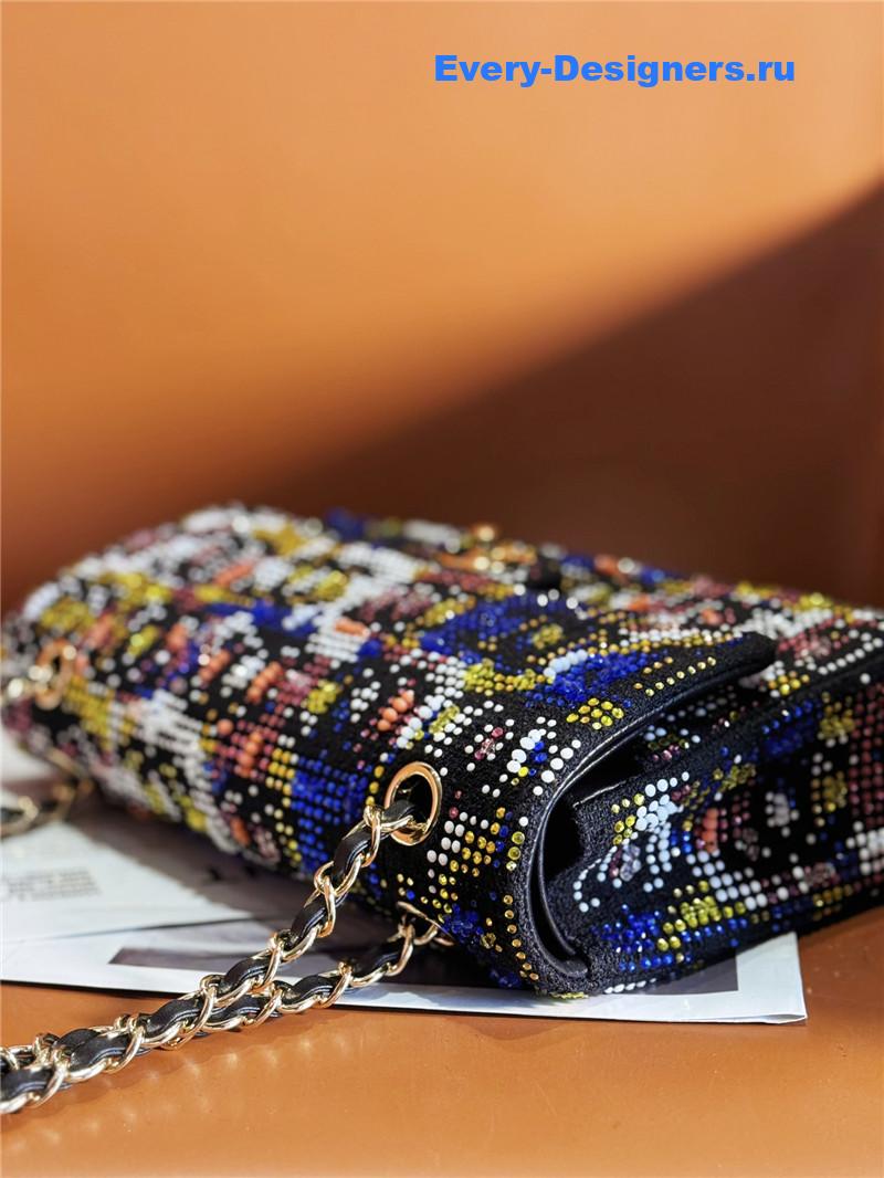 Ch**el limited edition embroidered twill cf bag