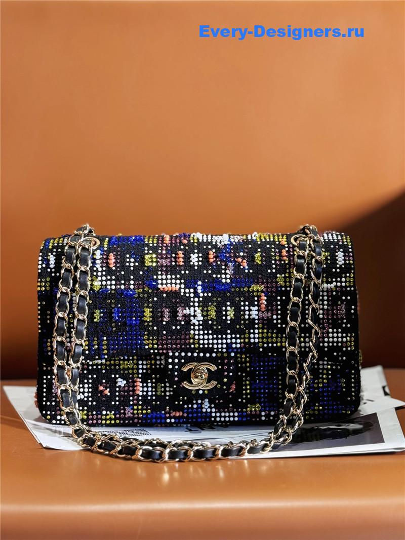 Ch**el limited edition embroidered twill cf bag