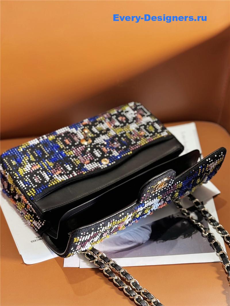 Ch**el limited edition embroidered twill cf bag