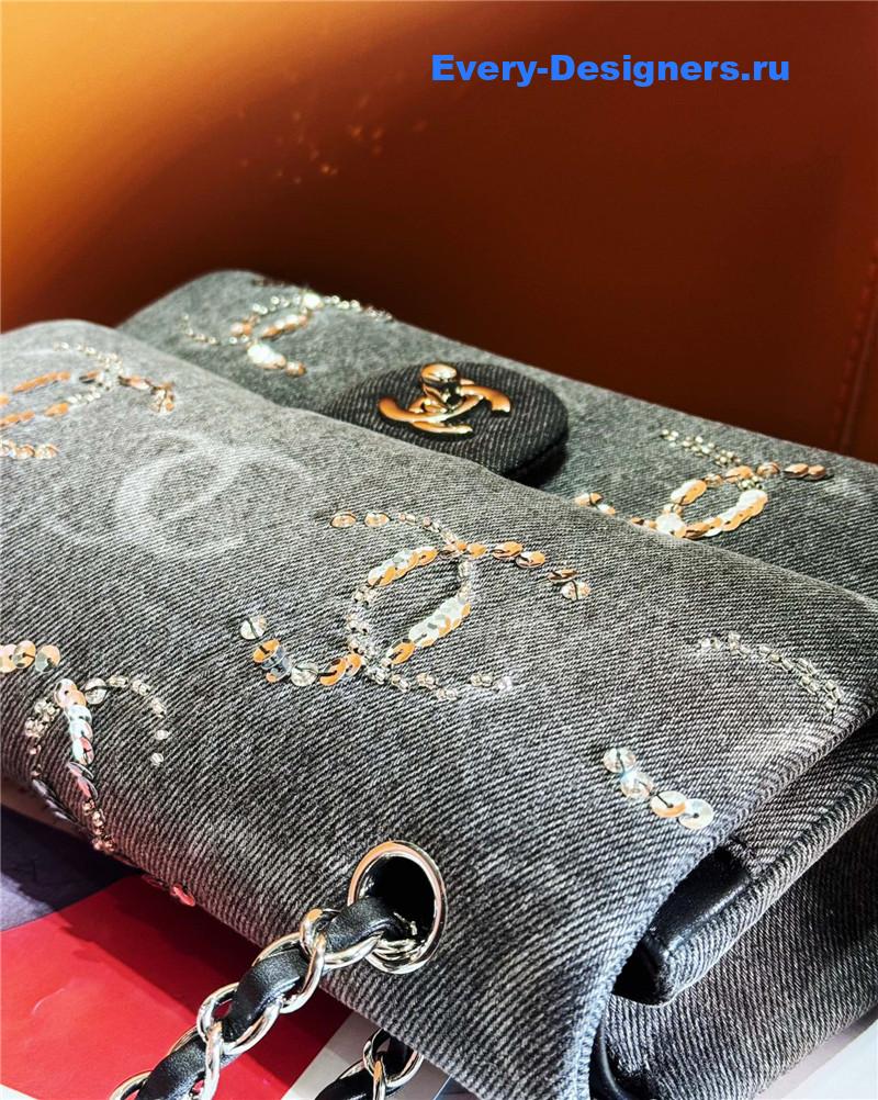 Ch**el denim beading sequins cf bag