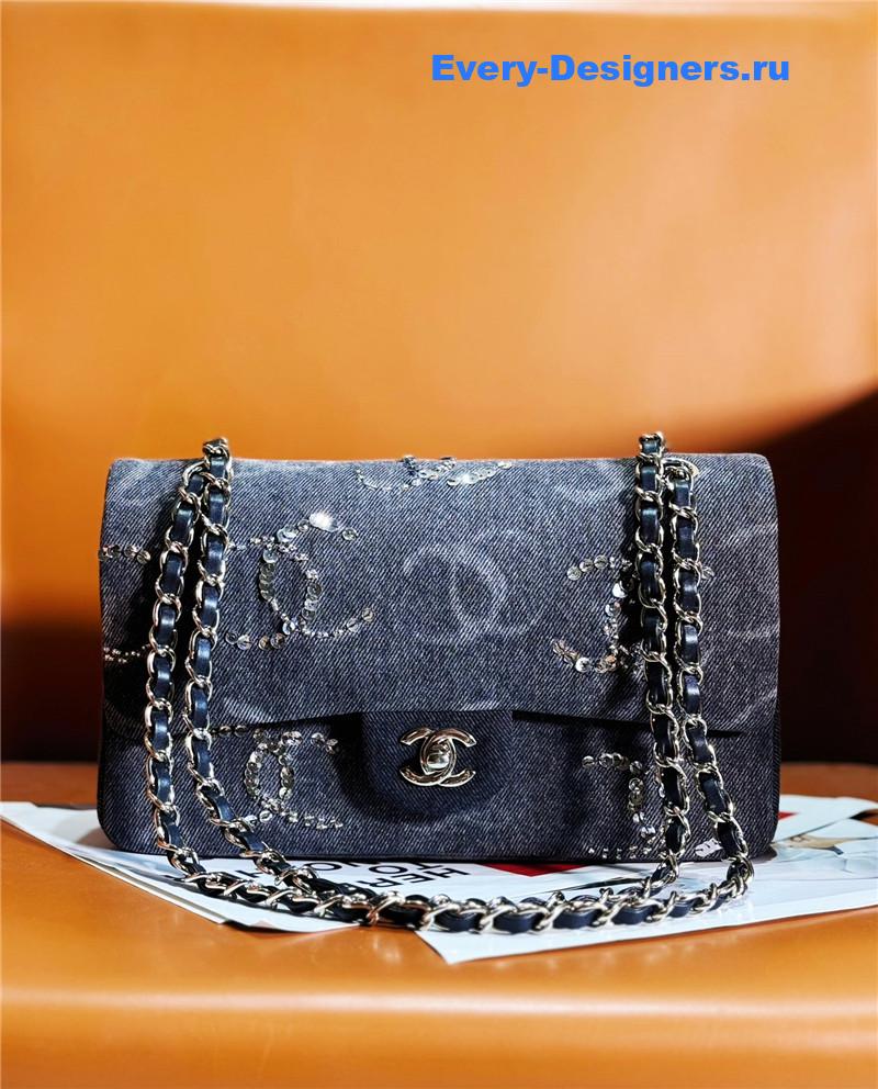 Ch**el denim beading sequins cf bag