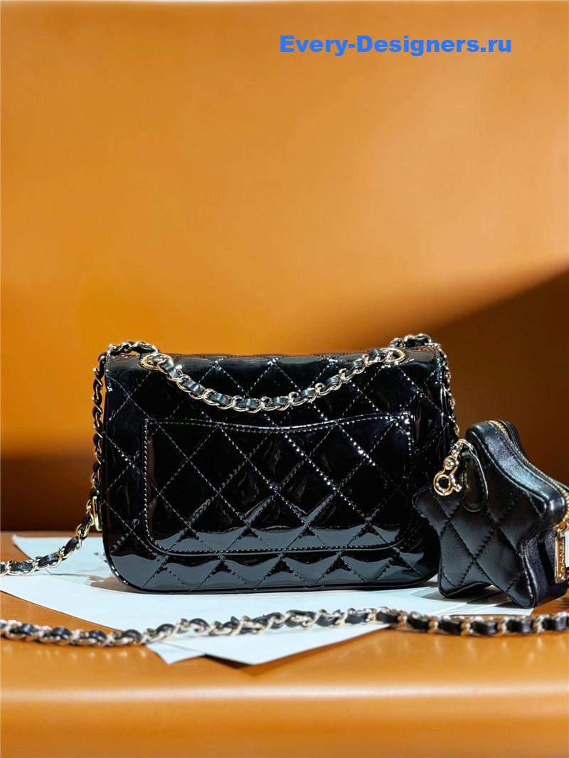 Ch**el patent leather cf star bag